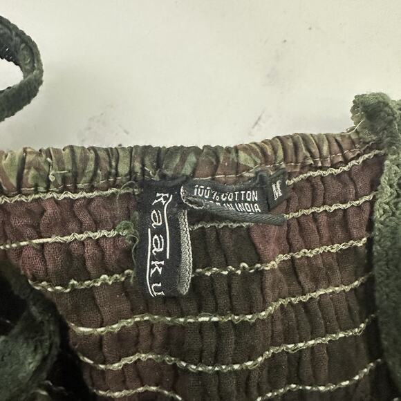 Kaaku Womens Vintage 90s Boho Festival Midi Dress Size M Purple Green Tie Dye - Picture 7 of 12